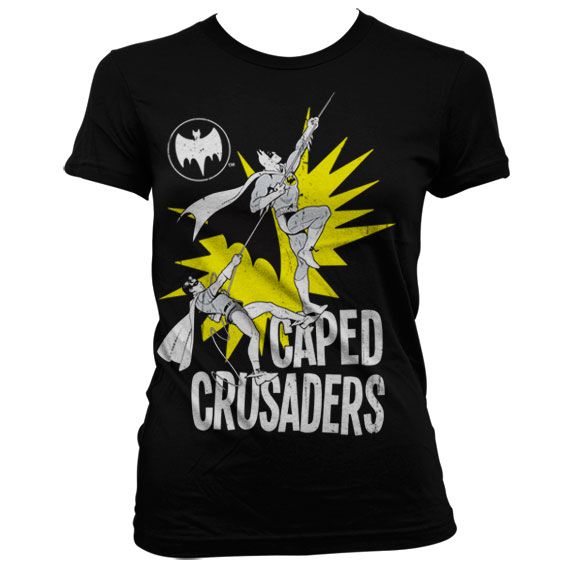 Caped Crusaders Girly T-Shirt (Black)