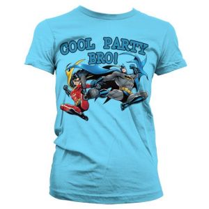 Batman - Cool Party Bro! Girly T-Shirt (Skyblue) | L, M, S, XL, XXL
