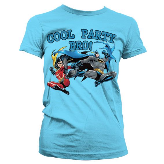 Batman - Cool Party Bro! Girly T-Shirt (Skyblue)