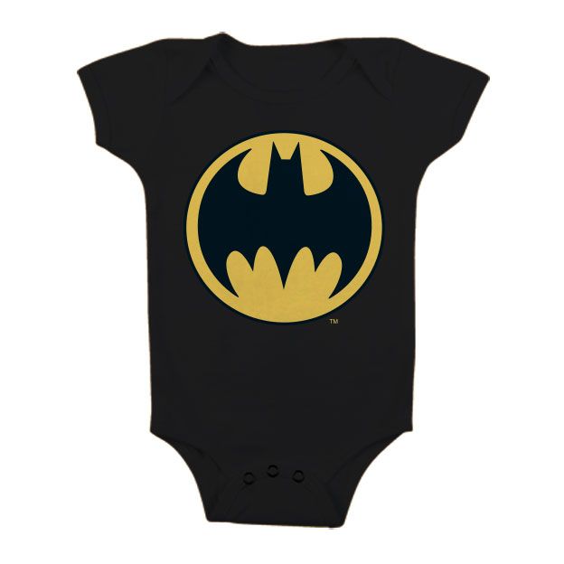 Batman Signal Logo Baby Body (Black) 6M Licenced
