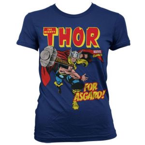 Thor - For Asgard! Girly T-Shirt (Navy) | S