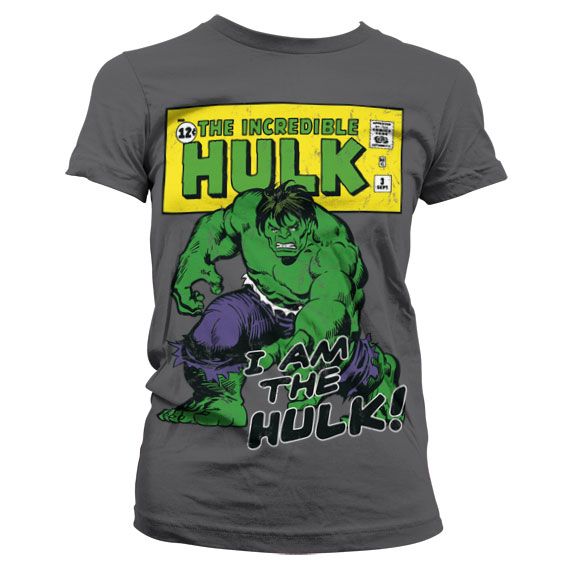 The Hulk - I Am The Hulk Girly T-Shirt (D.Grey)