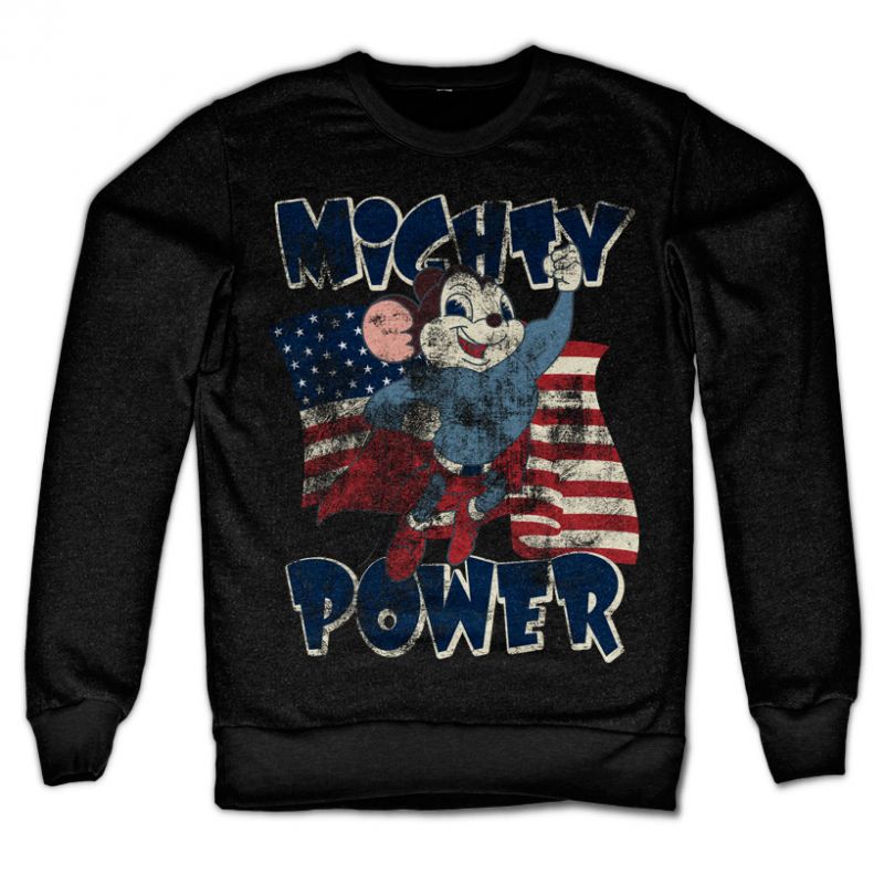 Mighty Power Distressed Sweatshirt (Black)