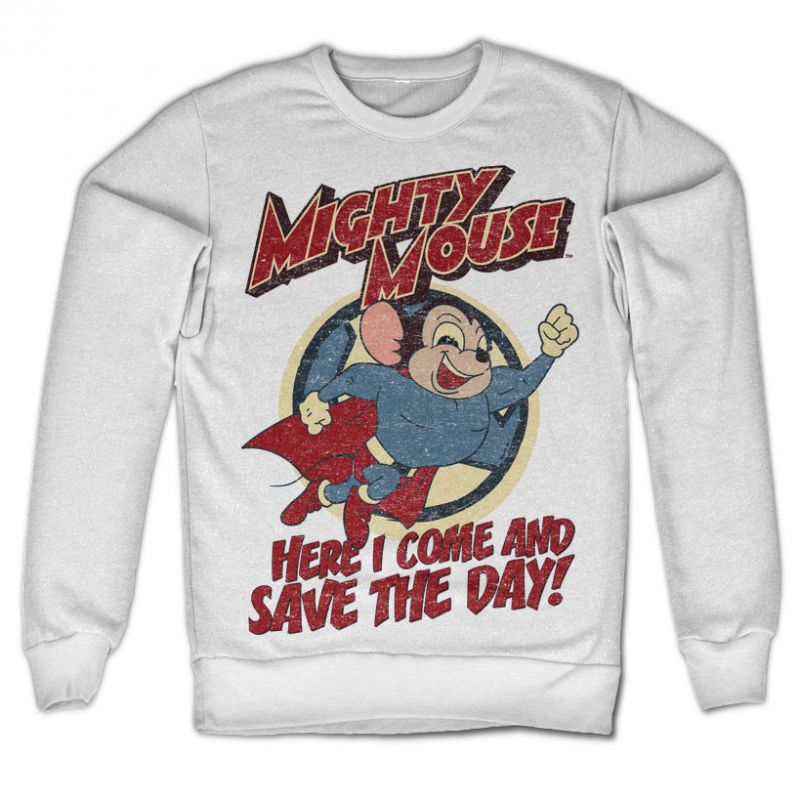 Mighty Mouse - Save The Day Sweatshirt (White)
