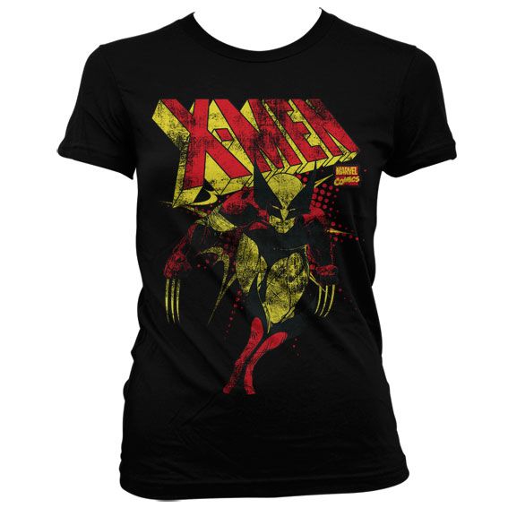 X-Men Distressed Girly T-Shirt (Black)