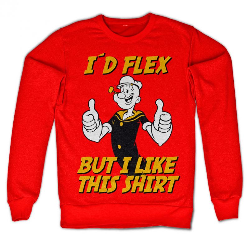 Popeye - I´d Flex But I Like This Shirt Sweatshirt (Red)