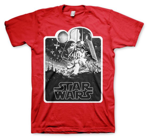 Star Wars Deathstar Poster T-Shirt (Red)
