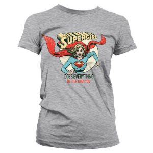 Supergirl - Does Everything Better Than You Girly Tee (H.Grey)