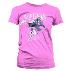 Supergirl Metropolis Distressed Girly T-Shirt (Pink) | L, M, S, XL, XXL