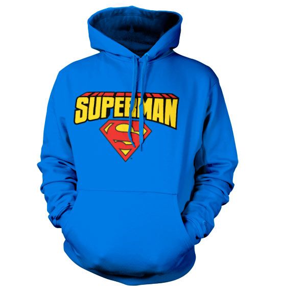 Superman Blockletter Logo Hoodie (Blue)