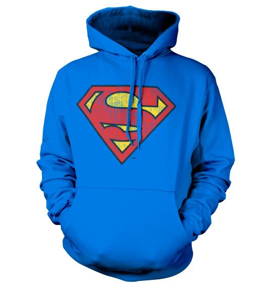 Superman Washed Shield Hoodie (Blue)