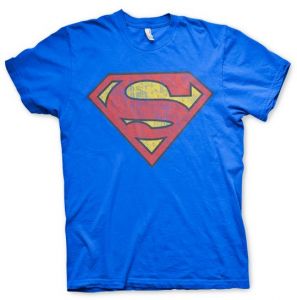 Superman Washed Shield T-Shirt (Blue)