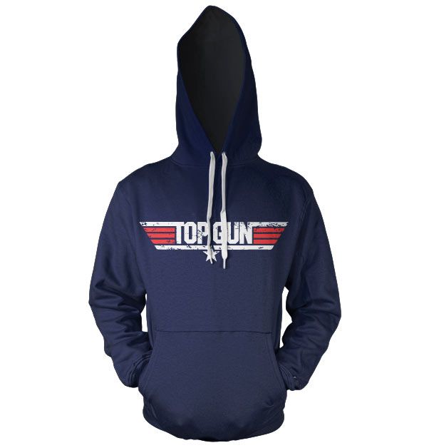 Top Gun Distressed Logo Hoodie (Navy)