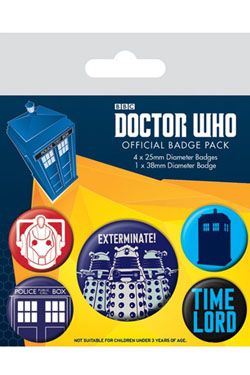 Doctor Who Pin-Back Buttons 5-Pack Exterminate Pyramid International