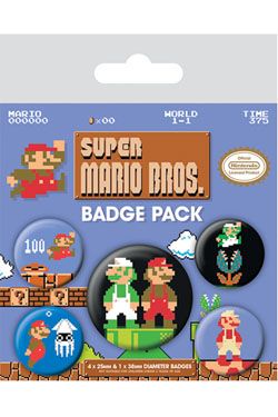 Super Mario Bros. Pin-Back Buttons 5-Pack Pyramid International