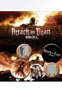Attack on Titan Pin Badges 6-Pack Characters