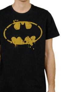Batman T-Shirt Grunge Symbol  Size M Black