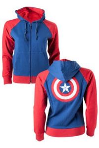 Captain America Ladies Hooded Sweater Shield Logo Size M Bioworld EU