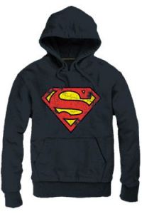Superman Hooded Sweater Logo black Size M Cotton Division