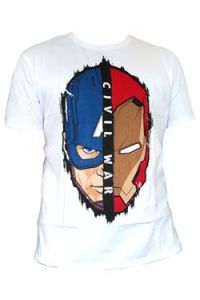Captain America Civil War T-Shirt Stark Cap Head Size M CODI