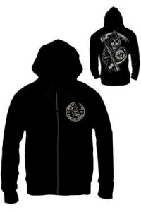 Sons of Anarchy Zipped Hooded Sweater Death Reaper Size XL