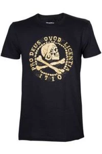 Uncharted 4 T-Shirt Skull Logo Gold Size L Bioworld EU