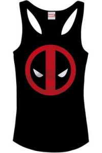 Marvel Comics Girlie Tank Top Deadpool Logo Size M Cotton Division