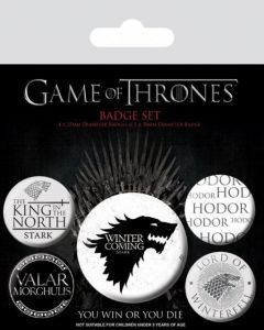 Game Of Thrones Pin Badges 5-Pack Winter Is Coming Pyramid International