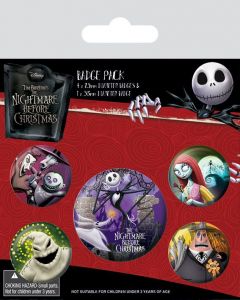 Nightmare Before Christmas Pin-Back Buttons 5-Pack Characters Pyramid International