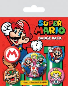 Super Mario Pin-Back Buttons 5-Pack Pyramid International