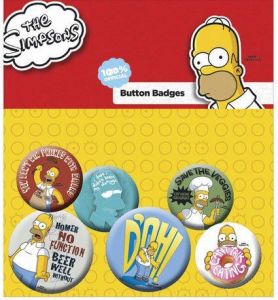 Simpsons Pin Badges 6-Pack Homer GB eye