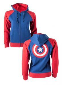 Captain America Ladies Hooded Sweater Shield Logo Size M Bioworld EU