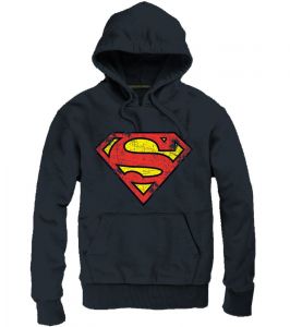 Superman Hooded Sweater Logo black Size M Cotton Division