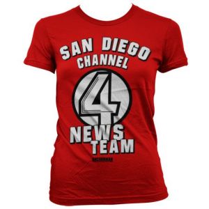 San Diego Channel 4 Girly T-Shirt (Red)