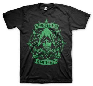 Arrow - Emerald Archer T-Shirt (Black) | L, M, S, XL, XXL, XXXL, XXXXL, XXXXXL