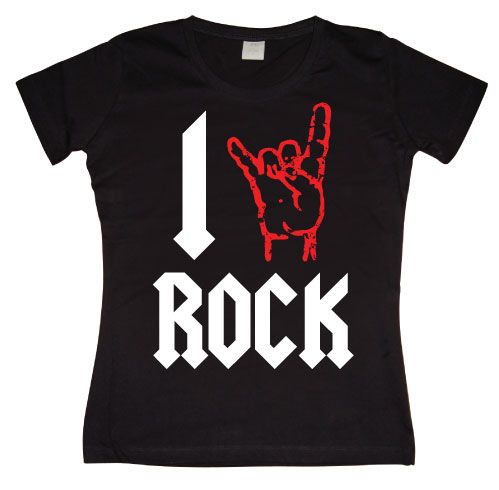 I Love To Rock Girly T-shirt (Black)