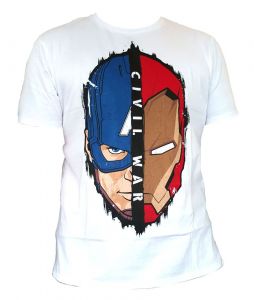 Captain America Civil War T-Shirt Stark Cap Head Size M CODI