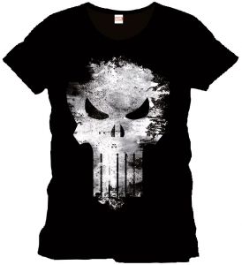 Punisher T-Shirt Distress Skull Size L Cotton Division
