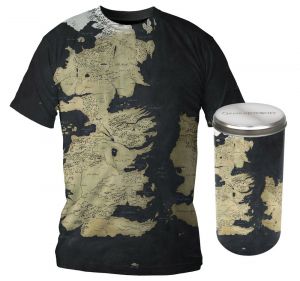 Game of Thrones T-Shirt Westeros Map Deluxe Edition Size S SD Toys