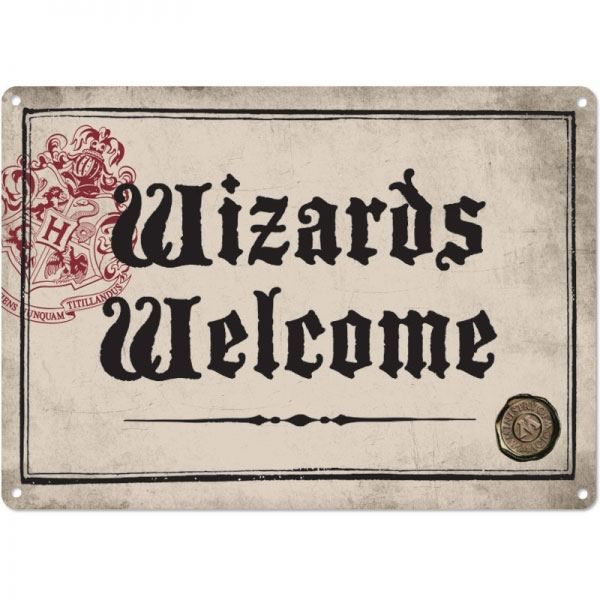 Harry Potter Tin Sign Wizards Welcome 21 x 15 cm Half Moon Bay