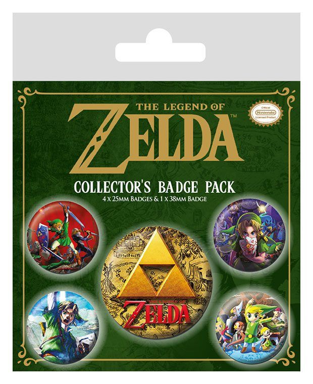 Legend of Zelda Pin-Back Buttons 5-Pack Classics Pyramid International