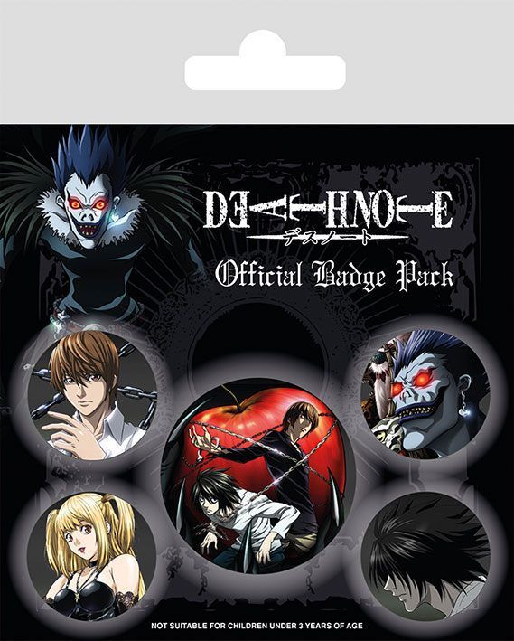 Death Note Pin-Back Buttons 5-Pack Characters Pyramid International