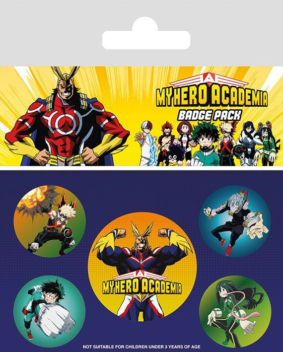 My Hero Academia Pin-Back Buttons 5-Pack Characters Pyramid International
