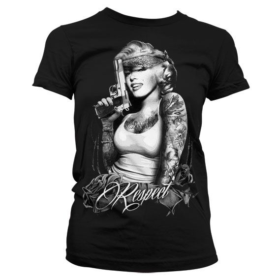 Monroe Respect Girly T-Shirt (Black)
