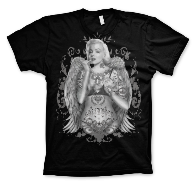 Marilyn Monroe - Floral Girl T-Shirt (Black)