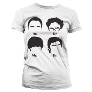 Big Bang Theory Prefix Heads Girly T-Shirt (White) | L, M, S, XL, XXL