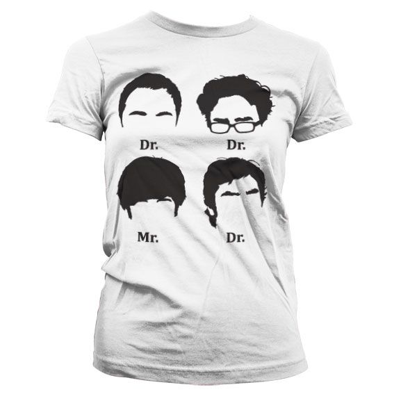 Big Bang Theory Prefix Heads Girly T-Shirt (White)