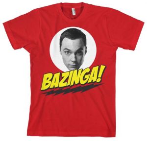 Bazinga Sheldons Head T-Shirt (Red) | L, M, S, XL, XXL