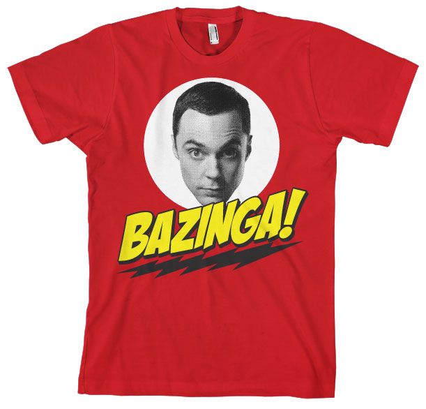Bazinga Sheldons Head T-Shirt (Red)