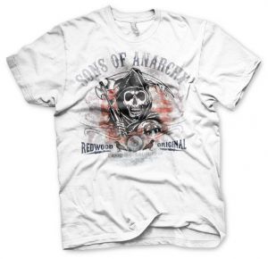 Sons Of Anarchy Distressed Flag T-Shirt (White) | M